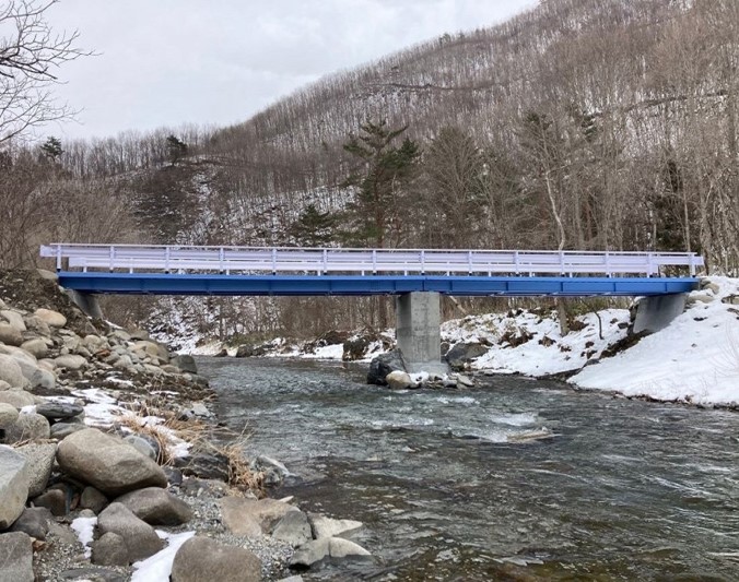 復旧した生活橋（岩泉町大川地内）