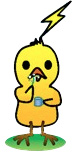 歯を磨くピーちゃんのイラスト