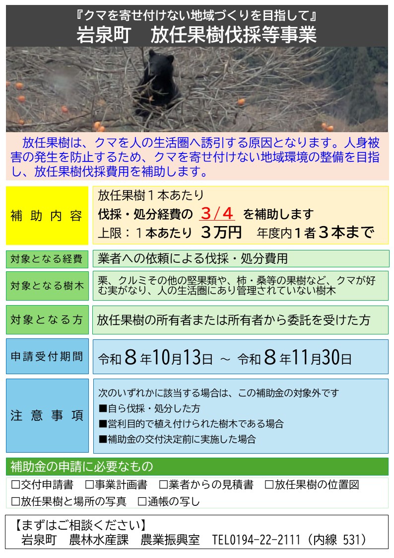 放任果樹事業POP